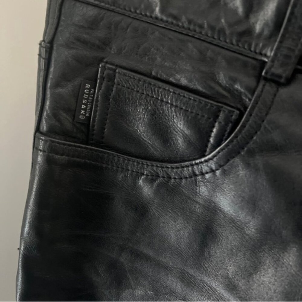 Original Rudsak Real leather pants size 29 Women’s Black straight leg - Picture 8 of 12